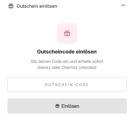 Cherrizz Gutschein manuell einlösen