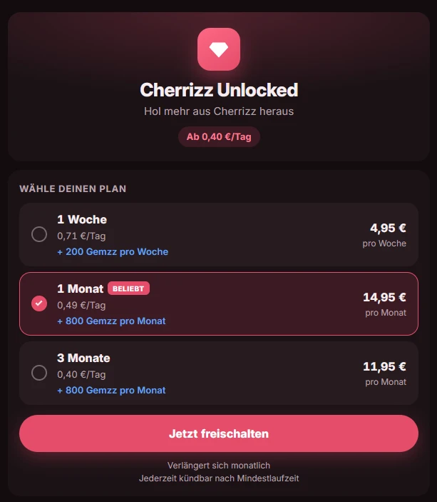 Preise bei Cherrizz
