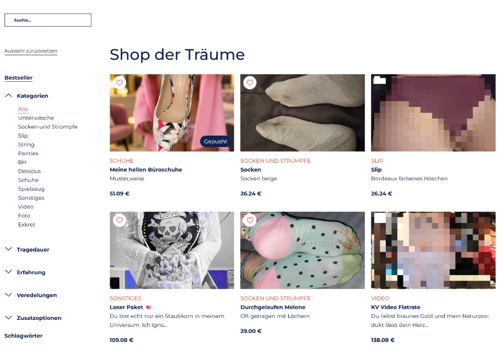 Getragene Socken kaufen auf dem Portal FrauKruner